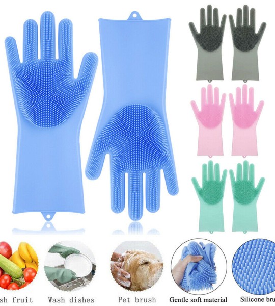 Silicone Dish-Washing Hand Gloves (1 pair)
