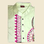 Hand-painted premium khadi Lemon Panjabi SL-225