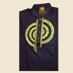 Hand-painted premium khadi Black Panjabi SL-204