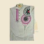 Hand-painted premium khadi Lemon Panjabi SL-225